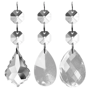 10/15/20 Pieces Clear Teardrop Crystal Chandelier Crystal Pendants Glass Decor - Picture 1 of 21