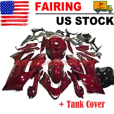 US Red Forged Carbon Fairing Kit For Suzuki Hayabusa GSXR1300 GSX1300R 2021-2025 Foto 1 de 4