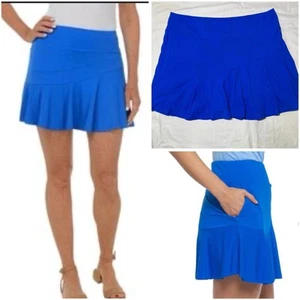 IBKUL Women's UPF 50+ Moisture Wicking Flounce Skort - Skirt Blue Size Large - Picture 1 of 10