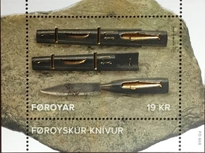 Isole Faroe 2017 artigianato locale unico insolito lamina d'oro in rilievo MS MNH - Foto 1 di 2