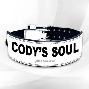 Cody's Soul Weight Lifting Belt The Rock White Weight Belt Leather XS - 2XL Size - Picture 1 of 2