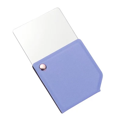 Espejo de bolsillo cuadrado pequeño espejo de viaje de acero inoxidable (púrpura, 2,44 pulgadas) Foto 1 de 4