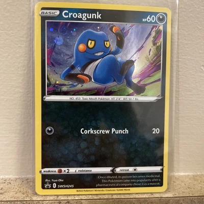 Croagunk - (Cosmos Holo) - SWSH: Sword & Shield Promo Cards - SWSH245 - SWIRL - Image 1 of 4