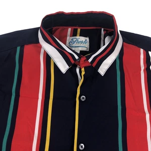Camisa Prince of Bel Air para hombre a rayas bloques de colores grande abotonada vintage - Imagen 1 de 11