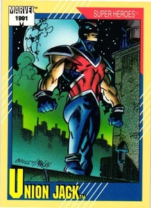 Tarjeta de superhéroes de Marvel Union Jack 1991 - Imagen 1 de 4
