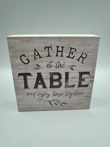 Gather At The Table Sign Home Decor Gather at the Table and Enjoy Plaque NEW - Picture 1 of 10