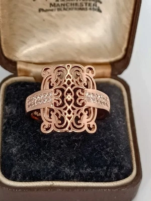 Anillo de circón de oro laminado de 14 quilates de colección de los años 1990-s talla UK S 1/2 US 9,25 - con sello Foto 1 de 4