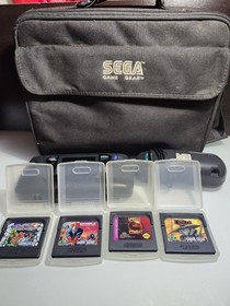 Sega Game Gear Handheld Portable Console/System w Bag & 4 Games