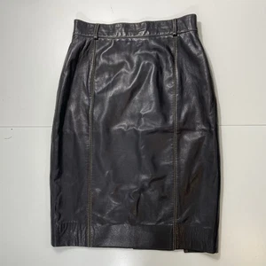 Vintage ESCADA by Margaretha Ley schwarzer Lederrock Made in W. Germany - Bild 1 von 9
