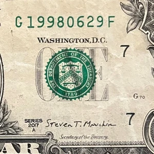 June 29, 1998 (19980629) One Dollar Fancy Serial Number Birthday Note - Picture 1 of 3