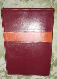 KJV 203 Scofield Study SYSTEM Bible Indexed BURGANDY Leather Red letter GOLD PAG - Picture 1 of 6