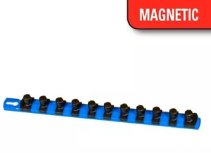 Ernst 8417M 13" LONG 1/4" Drive Magnetic TWIST LOCK Socket Rail Organizer - Blue - Picture 1 of 1