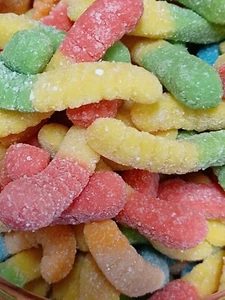 Albanese Mini Sour Neon Worms Gummy Gummies Candy Candies 1 Pound - Picture 1 of 1