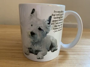 WESTIE Coffee Tea Mug Cup Barbara Augello ENCORE with John Steinbeck quote - Picture 1 of 6