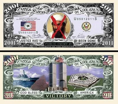 Victory - Osama Bin Laden DEAD 2011 Dollar Funny Money Novelty Note +FREE SLEEVE