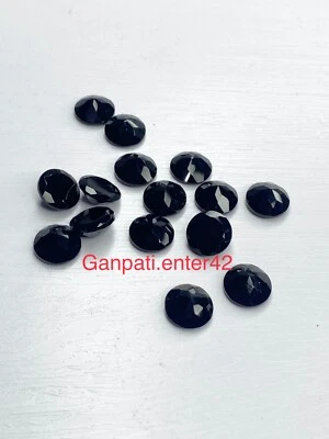 LOTE DE 15 PEÇAS DE PEDRA PRECIOSA SOLTA TAMANHO CALIBRADO ONXY FACETADO CORTE REDONDO 5x5 MM PRETO E - Imagem 1 de 4