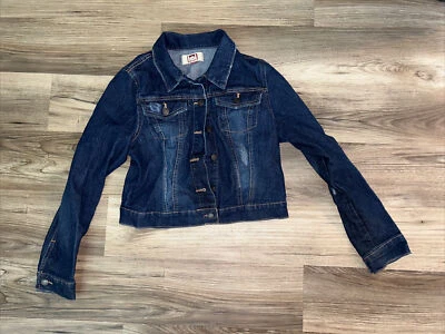 L.e.i. Apple Indigo Crop Denim Jacket Juniors Size M - Image 1 of 4