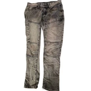 Boys' Acid-Wash Gray Biker Jeans Size 10 Slim Fit Denim 34 Inseam motor head - Picture 1 of 8