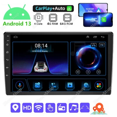 9Inch Android 13 Car Stereo Radio No-DVD Carplay In Dash Car GPS Navi Wifi 4+64G - Image 1 of 4