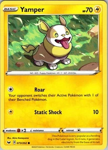 Pokemon TCG Yamper Sword & Shield Base Set 073/202 Regular Common Card NM - Picture 1 of 2