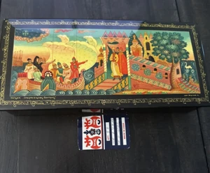RARE RUSSIAN HAND PAINTED LAQUER BOX MSTERA, ARTIST SIGNED FAIRYTALE - Picture 1 of 9