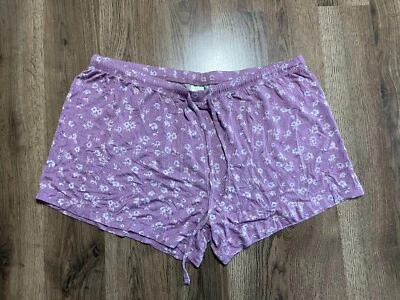 Pantalones Cortos Honeydew Intimates, Para Mujer Talla Mediana, Púrpura Blanco, Floral, Prendas para Dormir Foto 1 de 4