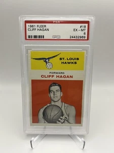 1961 Fleer #18 Cliff Hagan PSA 6 EXMT Hawks HOF - Bild 1 von 6