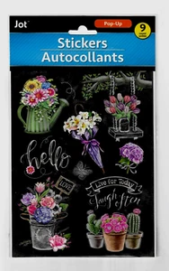 FLOWERS (2) w/HELLO STICKER sheet 9 Pc POP-UP's TULIPS cactus LIVE TODAY love #3 - Picture 1 of 18