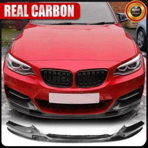 Labio de parachoques delantero de fibra de carbono real para BMW F22 F23 220i 228i 235i M-Sport 14-19 - Imagen 1 de 13