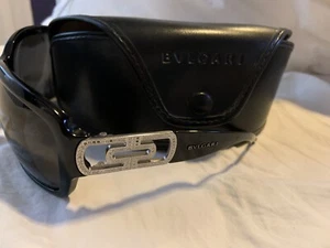 BVLGARI Oversized BV8022B Black Platinum Crystal Sunglasses 8022 Authentic - Picture 1 of 9