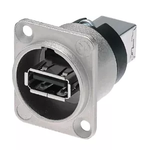 Neutrik NAUSB-W - USB A nach B (reversibel) Durchführung D Typ Gehäuse Buchse - Bild 1 von 3