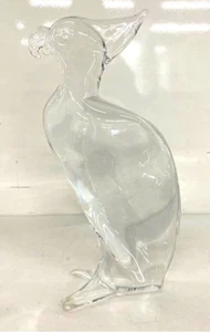 Blown Glass Parrot Figurine 12"x 4" Clear - Picture 1 of 5