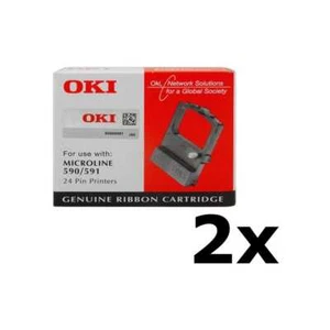 2 x OKI Farbband 09002316 Black schwarz f. OKI MICROLINE 590, MICROLINE 591, OVP - Bild 1 von 1
