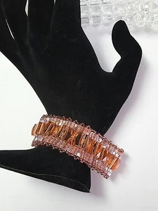 Peach Crystal Cuff Bracelet - Picture 1 of 3