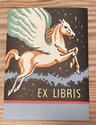 8+Vintage+Illustrated+Ex-Libris+Bookplate+Pegasus+Winged+Horse+Gummed+back