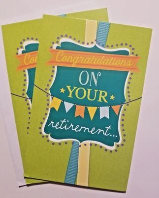 Congratulations On Your Retirement Greeting Cards Set of 2 Unisex Contemporary - Image 1 of 3