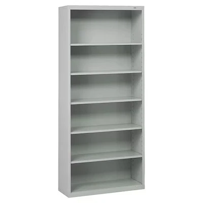 Tennsco B-78Lg 6-Shelf Stationary Bookcase, 78"X34-1/2" Light Gray - Image 1 of 4