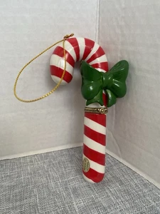 Christmas Ornament Hinged Ceramic Candy Cane Money Container.  New - Picture 1 of 6