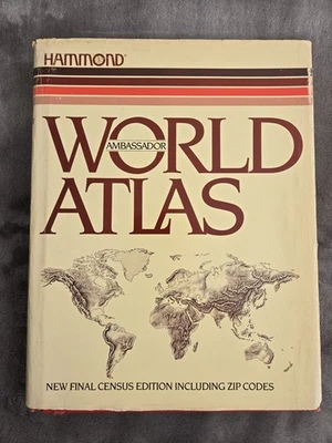 Hammond Ambassador World Atlas 1982 HC Clipped DJ - Image 1 of 4