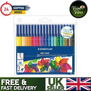 10 , 20 x Staedtler Noris Club Felt Tip Pens in Wallet Ideal for Adult Colouring - Picture 1 of 10