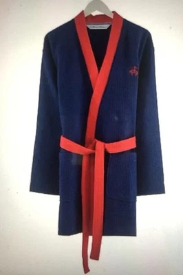 Bata corta Brooks Brothers 100 % algodón turco logotipo azul marino rojo gofre NUEVA NUEVA CON ETIQUETAS Foto 1 de 4