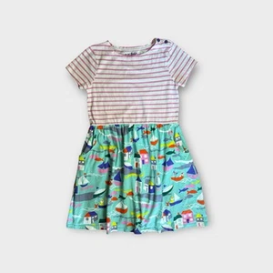 Mini Boden Stripe Top Sea Mixed Pattern Dress - Picture 1 of 5