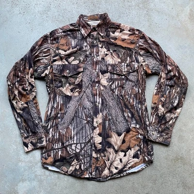 Browning Super Naturals Camo Shirt Button Front Vented Back Size Small - Image 1 of 4