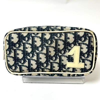CHRISTIAN DIOR Trotter No. 1 bolsa pequena bolsa acessória PVC couro marinho x branco - Imagem 1 de 4
