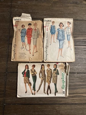 Lot of 3 Vintage 1960s Simplicity Sewing Patterns Cut Maternity Womens Dresses - Image 1 of 4