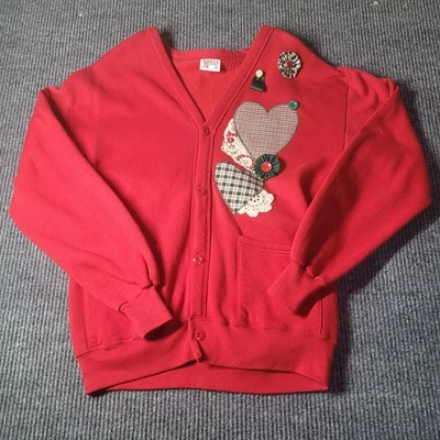Sunbelt Sportswear Button Cottagecore Grannycore Cardigan, One Size, Red  - Image 1 of 4
