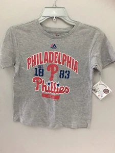 MAJESTIC Philadelphia Phillies Baseball MLB TShirt YOUTH KIDS BOYS L 7/6X NEW - Picture 1 of 5
