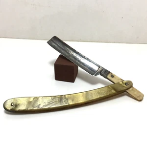 Cattaraugus Cuttlery Co. straight razor bone(?) on tang, pearlized handle - Bild 1 von 23