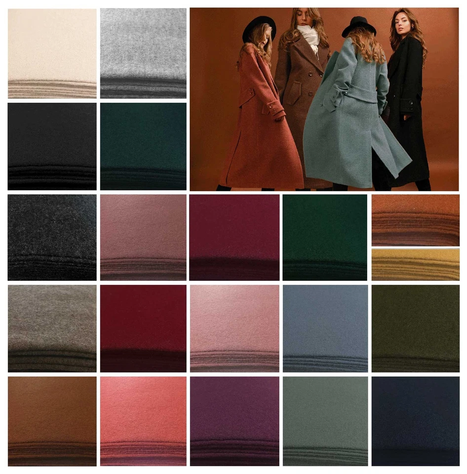 Walkloden Wollstoff Wollwalk Wollfilz Loden uni Stoff ab 0,5m x 1,45m Meterware  - Bild 1 von 1