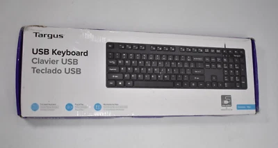 Targus USB Standard Size Corporate Wired Keyboard Black White Letters Full Size - Image 1 of 4